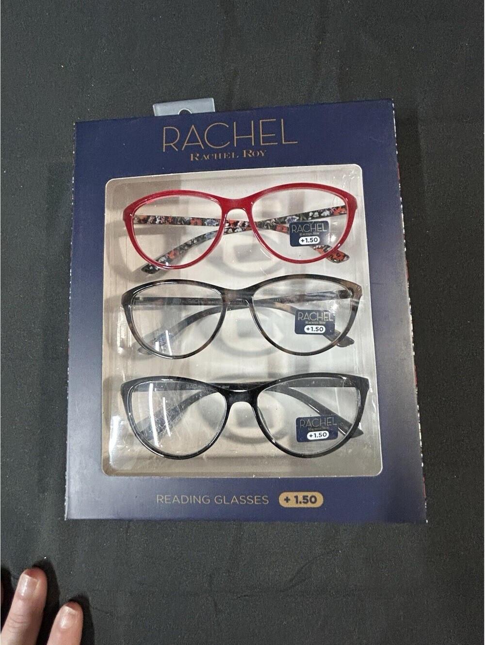 RACHEL ROY Reading Glasses +1.50        3 Piece Set NIB Different Colored Frames